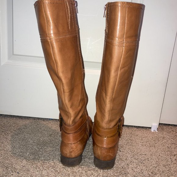 Nine West Vashizaw caramel brown leather knee-high boots - Picture 5 of 7
